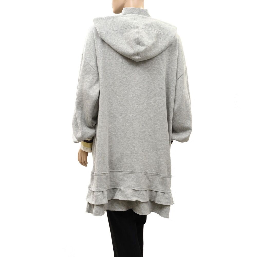 Anthropologie Daily Practice Hooded Tiered Ruffle Sweatshirt Dress XL 289837 - Picture 7 of 11